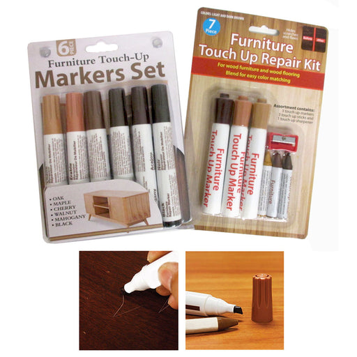 Furniture Markers Touch Up, 8 Markers, 8 Crayons & Sharpener – By RamPro