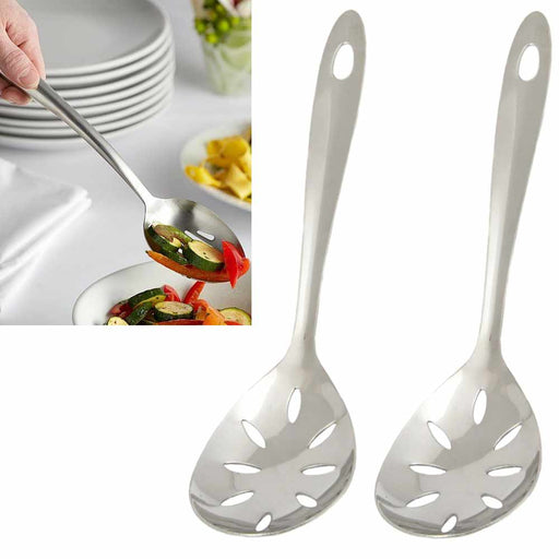 AllTopBargains 3 Stainless Steel Serving Spoons Event Cooking Utensil Kitchen Tools Perforated