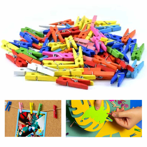 200Pcs Mini DIY Wooden Clothes Photo Paper Pegs Clothespin Cards Craft Clips  New