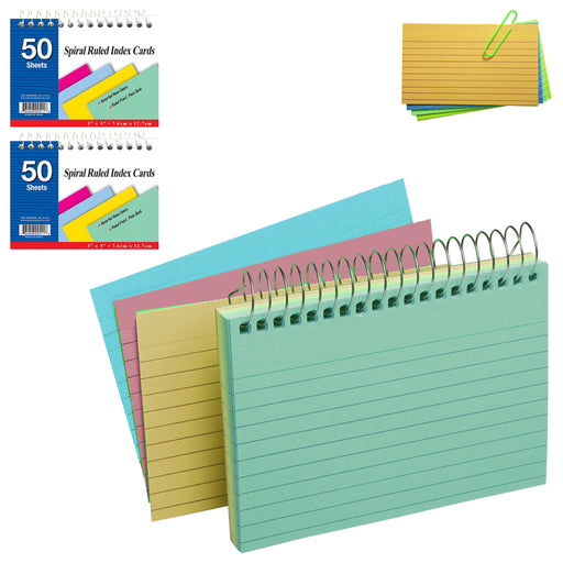 6 Pc Perforated Ruled Index Cards 3 X 5 50 Sheet 2 Tab Dividers Spiral  Bound 