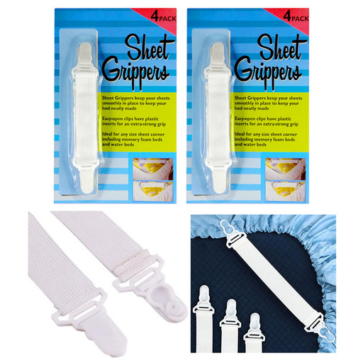4 Pc Sheet Grippers Bed Triangle Elastic Straps Fasteners Clasp Suspen —  AllTopBargains