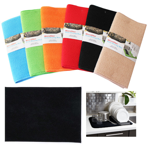 2 Pc Dish Drying Mat Microfiber Absorbent 15x20 Machine Washable Fast Drying