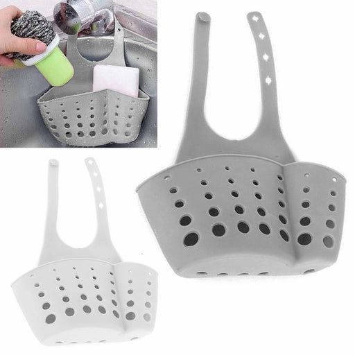 AllTopBargains 2 x Kitchen Organizer Sink Hanging Caddy Silicone Basket Dish Sponge Soap Holder