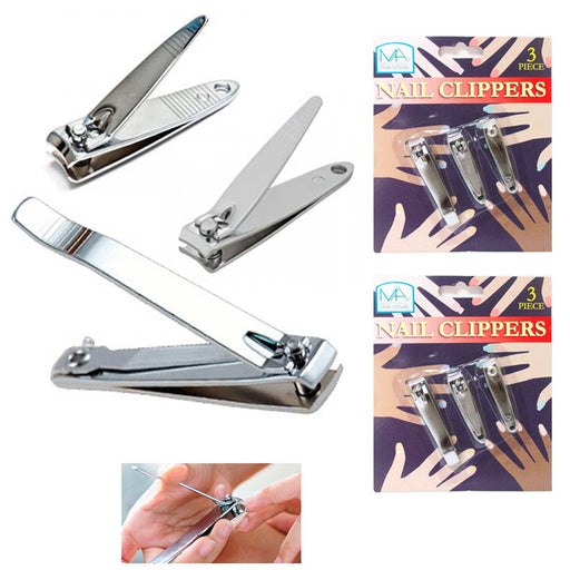 3PC Nail Clipper Set Fingernail Stainless Steel Sharp Trimmer Toenail —  AllTopBargains