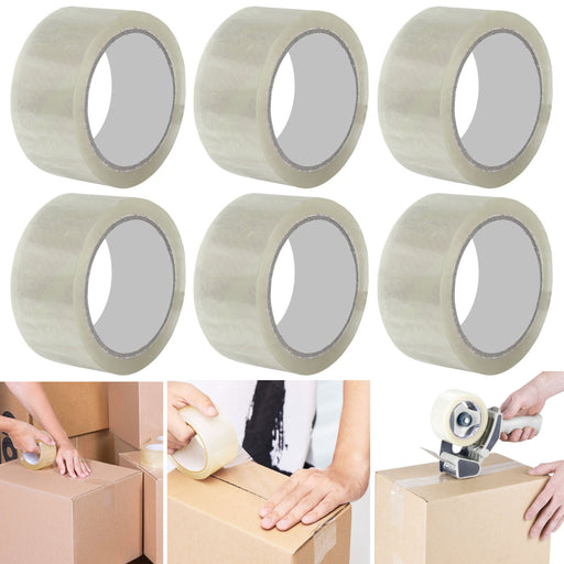 18 Rolls Tan/Brown Packing Tape 1.89 inchx54 Yards Carton Box Sealing Tapes Shipping, Beige