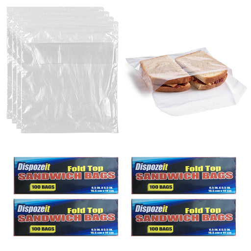 Glad Fold Top Food Storage Sandwich Bags, 180 Count 