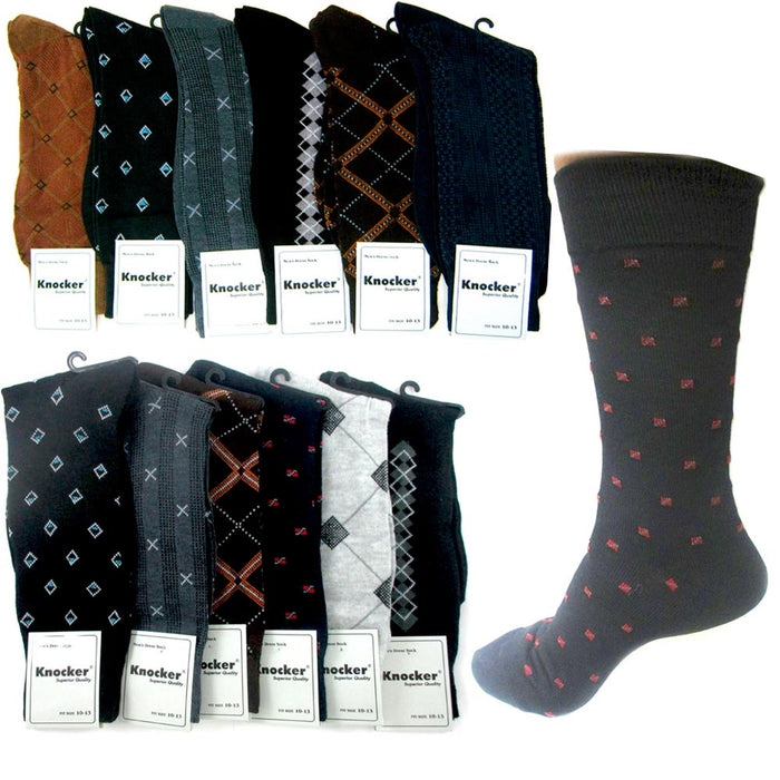 6 Pairs Polyester Mens Style Dress Shoe Socks Size 10-13 Multi Color D ...