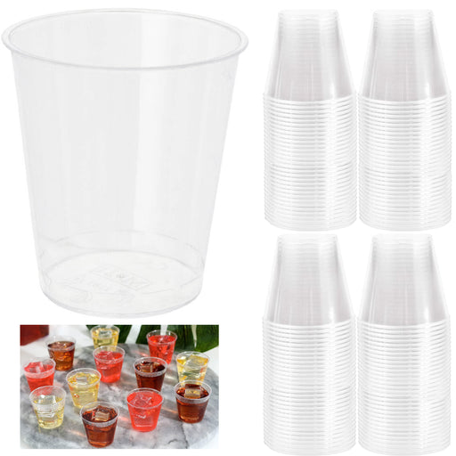 100ct Bulk Clear Disposable Plastic Shot Glasses Jelly Cups Tumblers Party Event