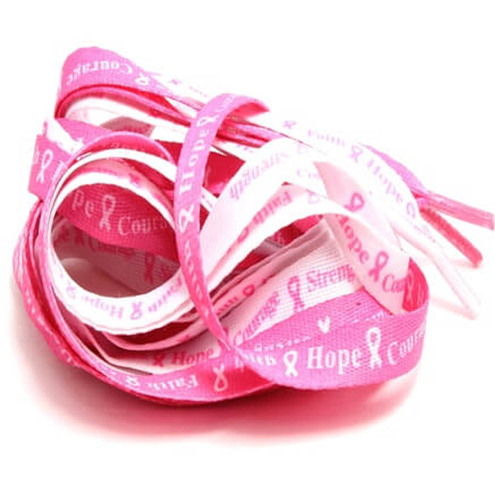 pink ribbon shoe laces