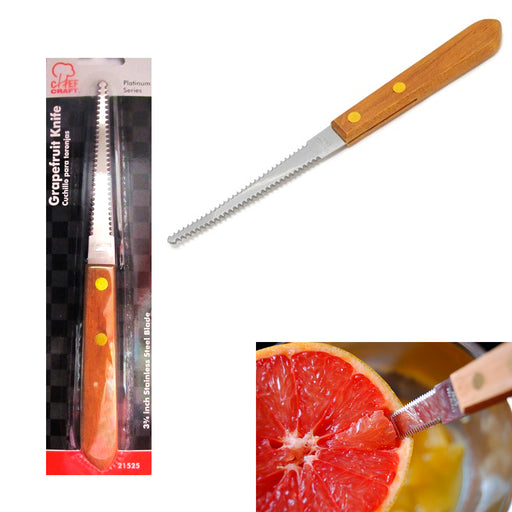 2 Grapefruit Knives Stainless Steel Dual Serrated Edge Blade Knife