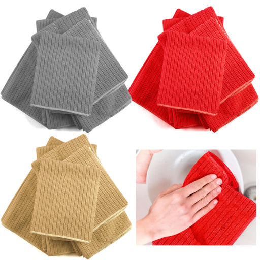 AllTopBargains 4 PC E-Z J Cloths Dish Towels Kitchen Cleaning Rag Wipes Multi Purpose Reusable