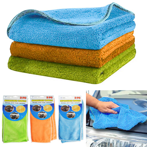 2 Pc Premium Microfiber Car Wash Drying Towels Large Cleaning Cloth  Professional