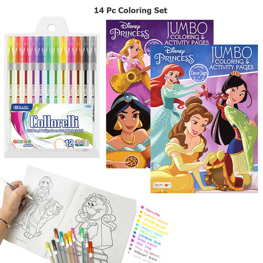 2PC Disney Princesses Coloring Book Jumbo Activity Pad Books Kids Chil —  AllTopBargains