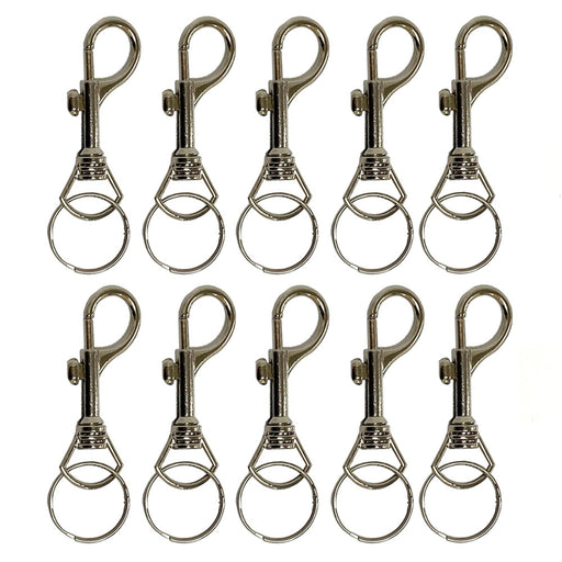 24 Pc Carabiner Key Ring Hook Keychains Metal Spring Coil Clips