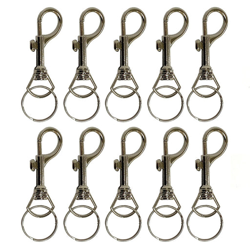 12 Pc Metal Chains Hooks Key Rings Keychain Snap Swivel Lobster