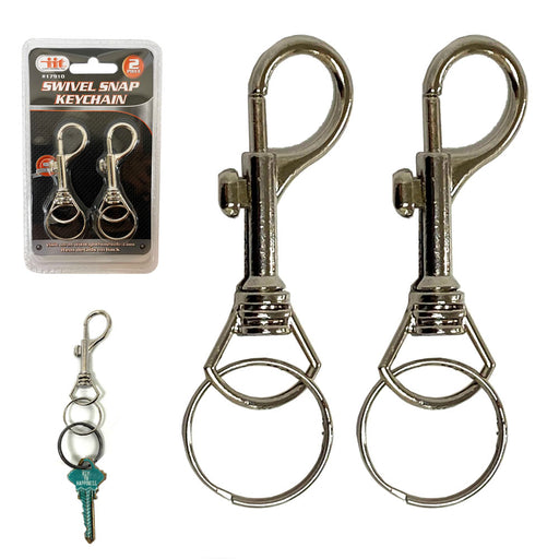 3PC Heavy Duty Swivel Eye Bolt Snap Hook Set Round Silver Key Chain Pe —  AllTopBargains