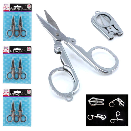 2pc Folding Scissors Pocket Travel Small Cut Cutter Crafts Sharp Blade  Emergency 