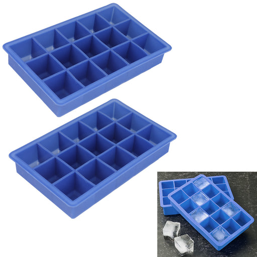 Big Block Silicone Ice Cube Tray Large 2X2 Red Party Bar