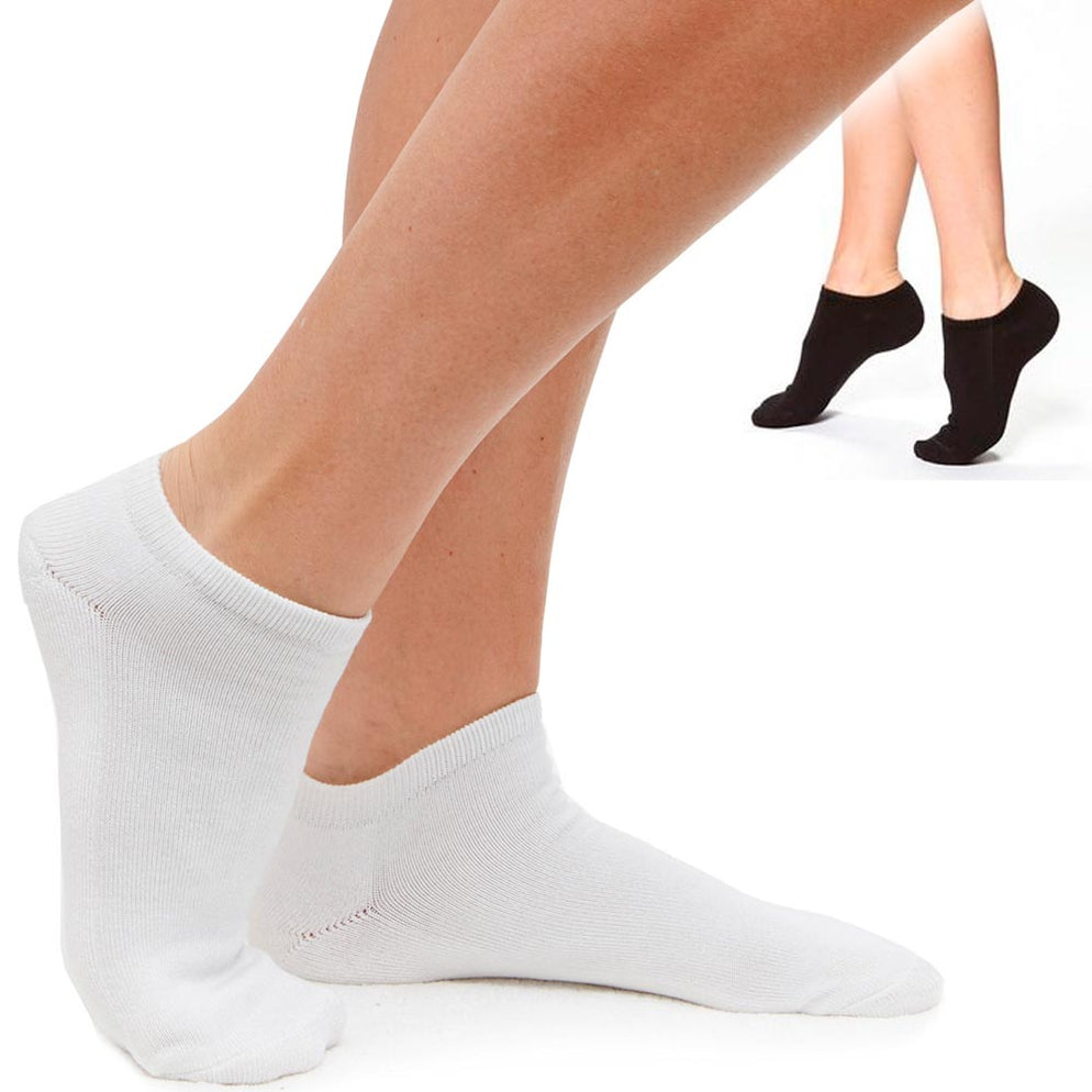 12 Pair Womens Ankle Socks Ped Low Cut Fit Crew Size 9-11 Sport Black ...