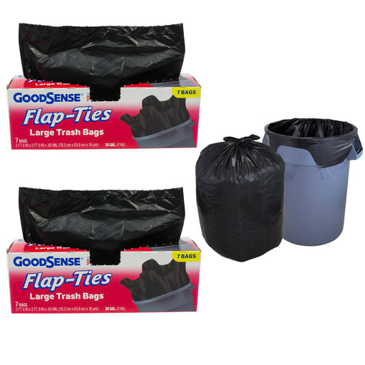 Lawn & Leaf Trash Bags, Twist Ties, Black, .8 Mil, 39 Gallons, 8-Ct.