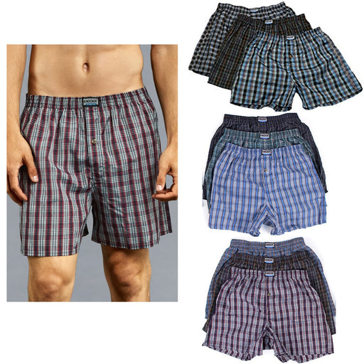 6 Mens Plaid Boxer Shorts Lot Underwear Pack Size 2XL 46-48