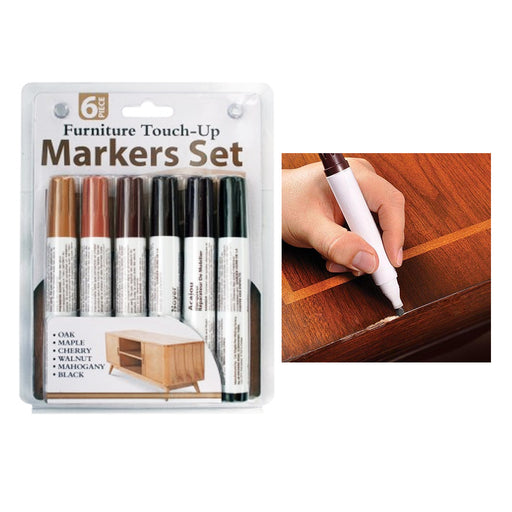 Boxgear Wood Touch Up Markers, Set of 17 Furniture Markers and Filler Crayons, Wood Furniture and Floor Repair Marker Kit, Furniture Scratch Repair