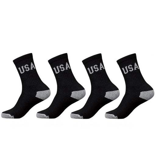 12 Pairs Mens Crew USA Socks Sports Athletic Cushioned Soccer 9-11 Cotton  Grey 