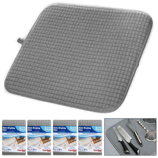 AllTopBargains 1 Dish Drying Mat Absorbent Pad Anti Skid 18x14 Draining Under Dish Glass Rack