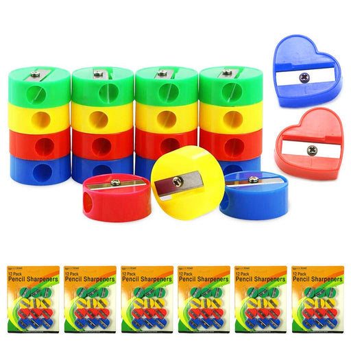 48 Manual Pencil Sharpener 2 Holes Lids Kids Handheld Portable School —  AllTopBargains