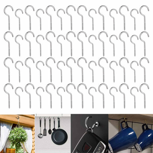 14 X Assorted Screw Eye Utility Hooks Steel Picture Wall Hanging