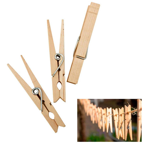 160 Wood Wooden 2 3/4 Inch Large Spring Clothespins Laundry Clothes P —  AllTopBargains