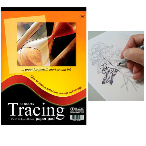 10 Tracing Paper Pad Sketch Drawing 9x12 Premium Quality 30 Sheets Tracing Pads