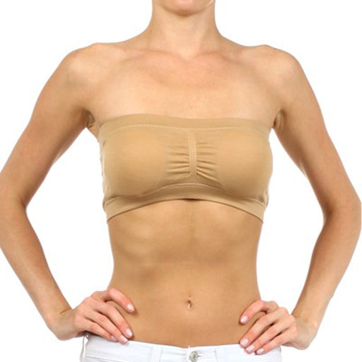Womens Strapless Padded Bra Bandeau Tube Crop Top Removable Pads Dark —  AllTopBargains