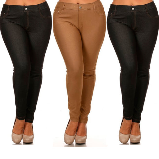 12 Pc Lot Womens Plus Size Pants Jeggings Skinny Jeans Look Stretch Khaki  Tan XL