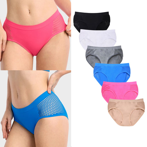 6 Womens Bikini Underwear Breathable Thong Cotton Panties Stretchy Briefs  Small
