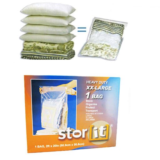 AllTopBargains 6pc Large Storage Bags Clear Zippered 15x17 Strong Resealable Clothes Organizer