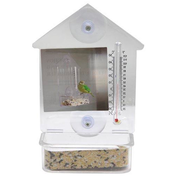 Bird Feeder Window Suction Cup Mixed Treat Clear Holder Feeeding