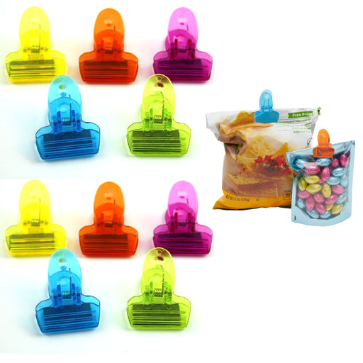 AllTopBargains 8 PC Bag Clips Food Chip Assorted Size Multi Purpose Clothespin Mini Clip Crafts