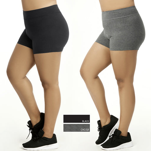 2 Women's Athletic Leggings Shorts w/ Pockets Yoga Running Exercise Gy —  AllTopBargains