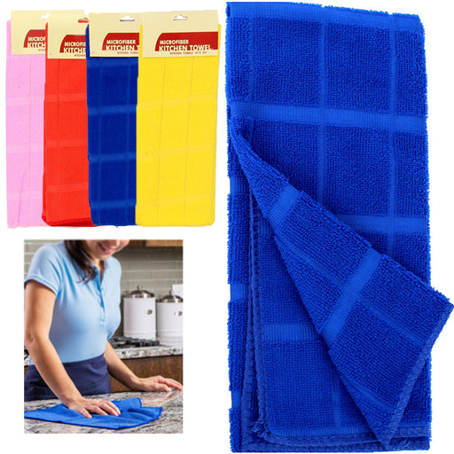 AllTopBargains 4 PC Microfiber Cleaning Cloths Mesh Scouring Scrub Dish Car Wash Drying Towels