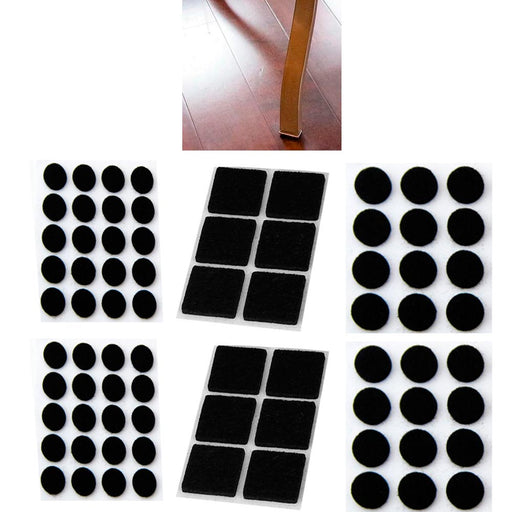 24pc Self Adhesive Shape Felt Pads Furniture Floor Scratch Protector Black 0.87