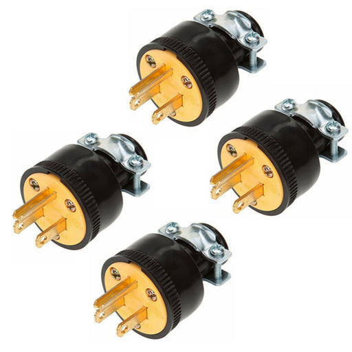 2 Pc 3-Prong Replacement Male Electrical Plug Heavy Duty Extension Cord  Grounded