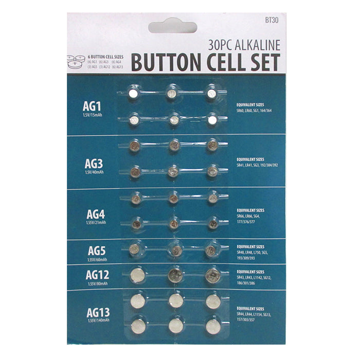 button cell battery chart