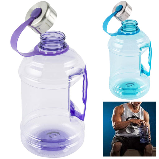 1 Extra Large Sports Water Bottle 1800mL Wide Mouth Plastic Bicycle Travel  60oz