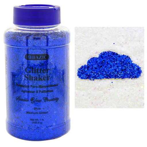 3 PC 16oz Bazic Glitter Silver Blue Purple Shaker Bottle 1lb Sparkle Art Crafts