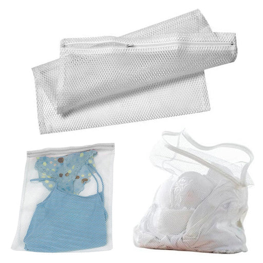4 Pack Mesh Laundry Bags Wash Delicates Lingerie Zipper Storage