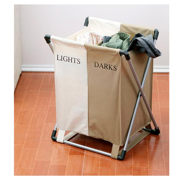 lights and darks laundry hamper