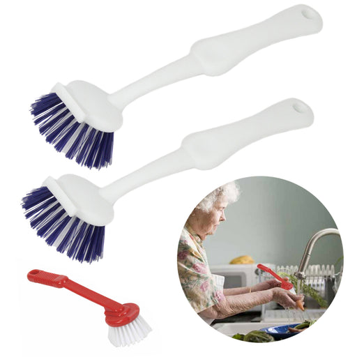 2 PC Kitchen Scrub Dish Brush Set Vegetable Wash Assorted Scrubber Cleaner 10