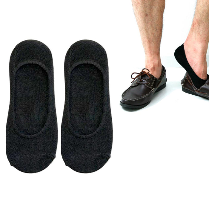 3 Mens Loafer Foot Cover Ankle Socks Invisible Boat Liner Low Cut Blac ...