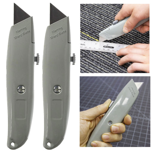 Unique Bargains Retractable Blade Box Cutter Utility Snap Off Lock Razor Sharp Tool Blue